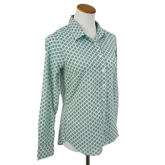 J.Crew “The Perfect Shirt” Vintage Inspired Geometric Print Button-Down Long Sle - Picture 2 of 8
